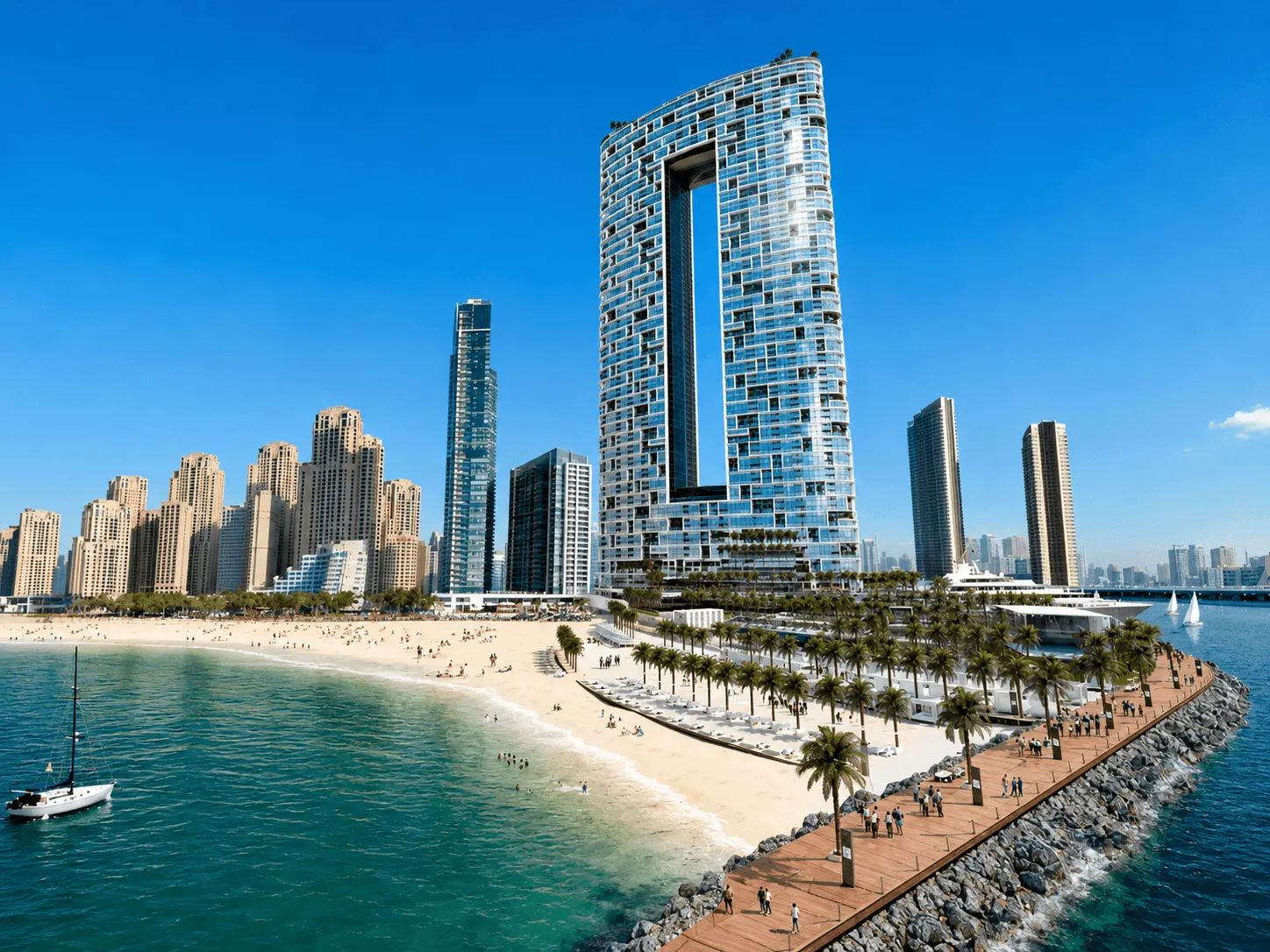 JBR waterfront skyline with high-rise towers